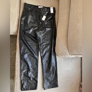 Abercrombie Vegan Leather Pants 90s Straight Ultra High Rise